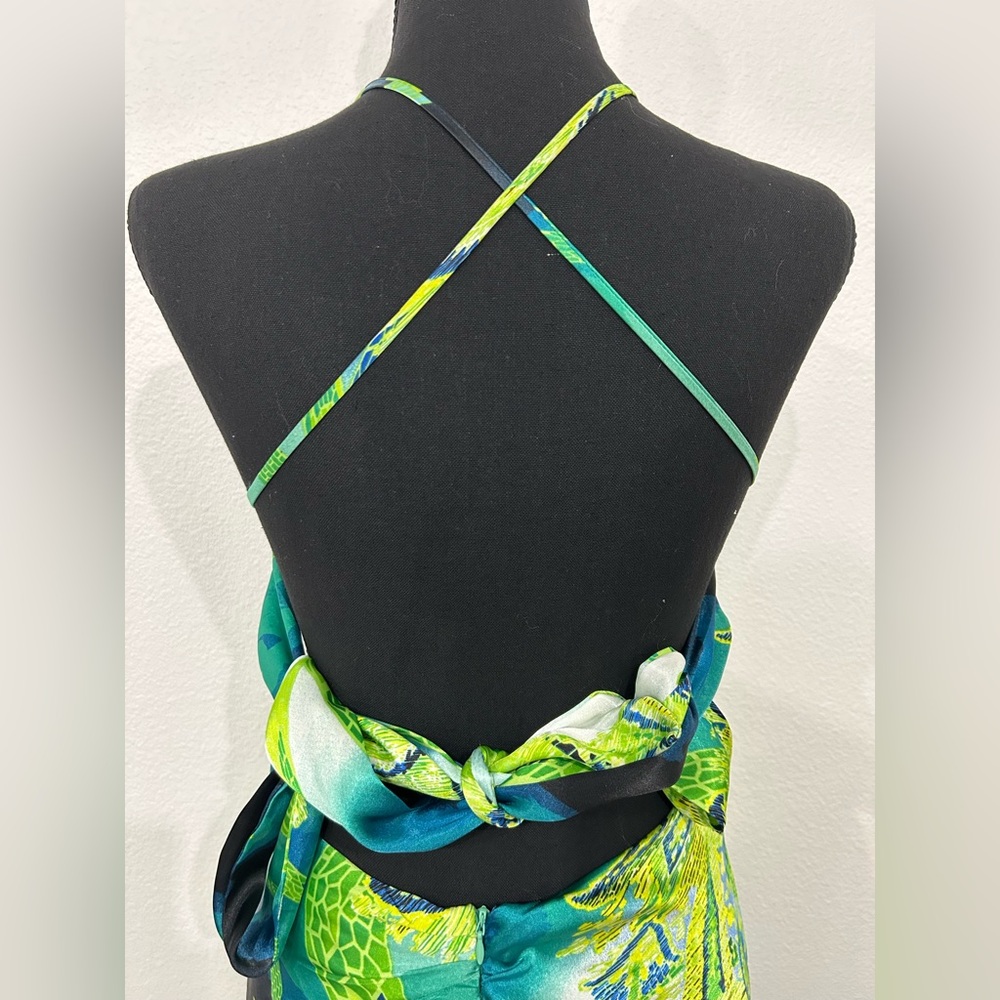 Josh & Jazz Sleeveless Beaded Satin Prom Dress - Multicolored- 9/10 - Used - Picture 5 of 6